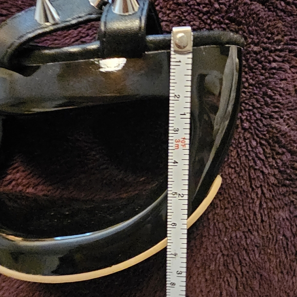 Size Europe 37, U.S.A 6 1/2,Black, SHOW STORY Spiked, heart cut heal platforms! - Picture 12 of 15